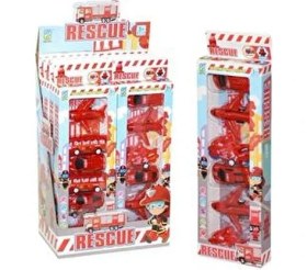 Resim Canem Oyuncak Çekbırak İtfaiye Seti 6'lı Kutulu DSP.899-70G Kırmızı Renkli Eğlenceli Oyun Seti 