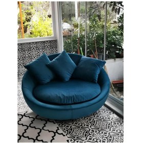 Resim BOZKOÇHOME Ruby Yuvarlak 360° Döner Berjer Kadife Tekli Koltuk Modern Konforlu 