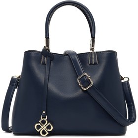 Resim Women's Navy Blue Long Strap Accessory Detailed Shoulder Bag 