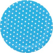 Resim Puanlı. Mavi Karton Tabak - 23.00 CM - 8 Adet 