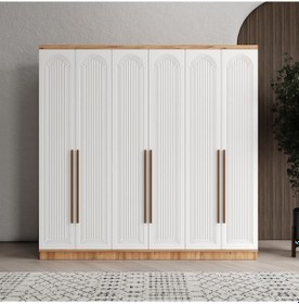 Resim Rosa 6 Kapaklı Komple Mdf Gardırop - Elbise Dolabı 