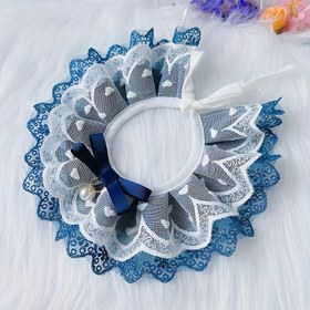 Resim Şık Dantel Evcil Hayvan Yaka ile Kurdele Fiyonk - Kediler ve Küçük Köpekler için Şık Mavi & Beyaz Tasarım - Hafif ve Rahat Aksesuar Çekici Evcil Hayvanlar İçin, Bling Köpek Yaka 