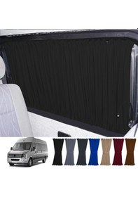 Resim Pandami Volkswagen Crafter 1.nesil Uzun Şase 2006-2016 Uyumlu Siyah Raylı Oto Perde Takımı 