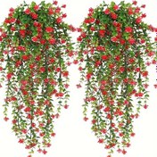 Resim 4 Adet, Yapay Asılı Bitkiler Sahte Asılı Bitki Sahte Okaliptüs Yaprak Yeşillik Sarmalı Açık Hava UV Dayanıklı Plastik Bitkiler 