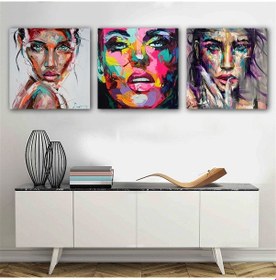 Resim Kanvas Tablo Renkli Kız 3 Parça Set 67 