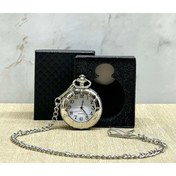 Resim Store Kutulu Özel Tasarım Köstekli Saat 4x5 Gümüş Renk Antik Retro Cep Saati Hediyelik ve Koleksiyonluk 