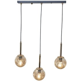 Resim Liza 3 Lü Gold-siyah Metal Gövde Bal Rengi Camlı Tasarım Lüx ... Gold 