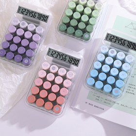 Resim 1 adet Gradient Hesap Makinesi Büyük Tuşlar 10 Rakam, Şeffaf Kabuklu Hesap Makinesi Estetik Hesap Makinesi Kawaii Trans Parent Pembe, Çok Renkli Hesap Makinesi Temel Gradient Renk 14.5cm <Pil Olmadan Gönderim> 