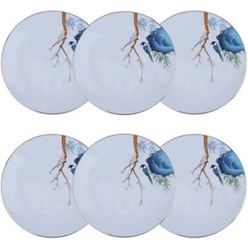 Resim Alysia Kuş Desenli 6'lı Porselen Servis Tabağı Seti 20 Cm 