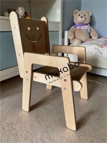 Resim Smart Kademeli Ahşap Çocuk Sandalye Anaokulu Sandalyesi Natural Ahşap 