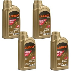 Resim Lubex Rapidus Fs 15W-50 1 L 4 Zamanlı Motosiklet Yağı (4 Adet) 