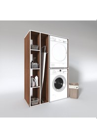 Resim Kenzlife Çamaşır-Kurutma Makinesi Dolabı Alyusha Sol Cvz 180*120*60 Banyo Kapaksız Arkalıksız Çok Renkli 