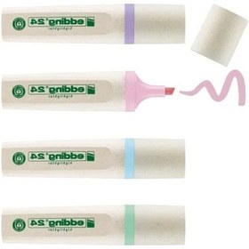 Resim 4'lü Fosforlu Kalem Seti - Pastel Renkler, Kesik Uç 124-Pembe 
