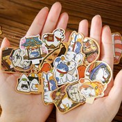 Resim 50 adet Japon nostaljik çizgi film sevimli kedi çıkartmaları, su geçirmez özel dokulu, su bardağı, su şişesi, kaykay, dizüstü bilgisayar, cep telefonu, günlük, el hesabı ve diğer estetik çıkartmalar, gençler ve yetişkinler için parti malzemeleri için uygun 