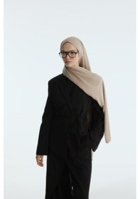 Resim Mirsoy Scarf İpeksi Jakar Şal Mira Desen Açık Vizon 