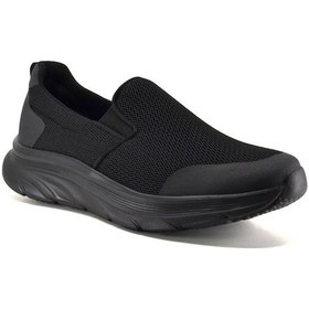 Resim King Paolo K1114 Erkek Lastikli Memory Foam Comfort Battal Boy Spor Ayakkabı 45-46-47 Siyah 