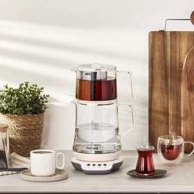 Resim Homend Royaltea 1749H Konuşan Cam Çay Makinesi Beyaz 