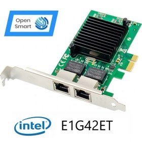 Resim Open Smart 2 Port Intel E1G42ETBLK 1gbe Pcıe X1 Ethernet Kart - OPS7239NT 