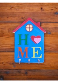 Resim Kendin Boya Ev Anahtar Askısı,2 Farklı Fırça Ve 6lı Akrilik Boya 