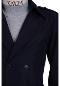 Resim Zyf Lacivert Kruvaze Erkek Trençkot 