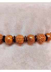 Resim Hindistan Cevizi, Rudraksha & Venge Unisex 10mm Ahşap Tasarım Bileklik 39670 Çok Renkli 