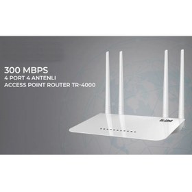 Resim newnet TR-Link 300Mbps 4 Port 4 Antenli Access Point Router - Wifi Repeater (( TÜRKÇE )) 