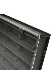 Resim Woodbu Şeffaf Kapaklı Ahşap Eskitme Siyah Hobi Araba Rafı 50 Araçlık 