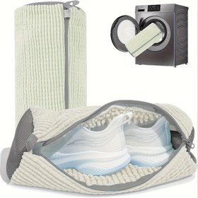 Resim 1 Adet Yıkanabilir Ayakkabı ve Aksesuar Çamaşır Torbası Dayanıklı Polyester Deformasyona Karşı Koruyucu Spor Ayakkabılar için Uygun, Şekli Korur Ömrünü Uzatır Kolay Bakım Çok Fonksiyonlu Ayakkabı Saklama Çantası Fermuarlı Kapatma Yapısı Sağlam Tasarım Çamaşır Aksesuarı, Çamaşır Torbaları 