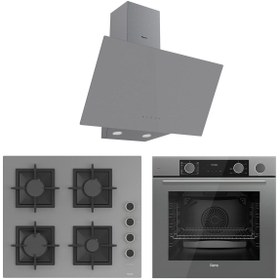 Resim Ferre Fryart&steamart Sc Serisi Kaymaz Döküm Izgara Gri 3'lü Ankastre Set ( Xe64cpr-sc208-d079 ) 