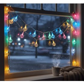 Resim Ttt Kristal Top Gün Işığı Dekoratif Işık 5 Metre 28 Led Çok Renkli 