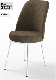 Resim Canisa Concept Canisa Dexa Serisi 1.sınıf Yemek Ve Mutfak Sandalyesi , 4 Adet , Kahve , Ayaklar Beyaz Sandalye Kahve Ayaklar Beyaz 