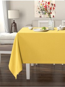 Resim Hint Sarısı Masa Örtüsü Kadife Dokulu Leke Tutmaz Hint Sarısı 