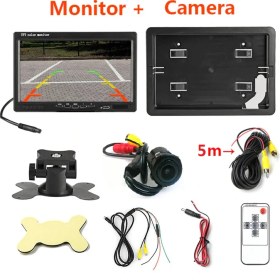 Resim Alfaben Exvol Araç İçi Park Kamerası – 7" HD Monitör, Geniş Açılı, IP67 Su Geçirmez, Mesafe Kılavuz Çizgili 