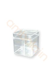 Resim Ambalajın 6 Adet Kapaklı Kare Tiramisu Cup 280 cc Şeffaf Kapaklı Mika Plastik Kase – Tatlı, Meze, Salata Sunum 