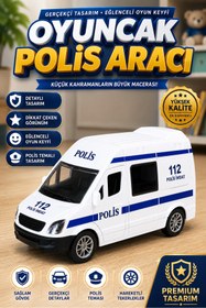 Resim viyolmarketim Polis Minibüs Oyuncak - Sürtmeli , Pilsiz, Dayanıklı Plastik Araç, 3+ Yaş Çocuk Oyuncağı 