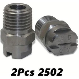 Resim Fochsia 2 Adet Paslanmaz Çelik Hvv Yelpaze Nozul Yüksek Basınç Nozulu Qp3504 1 4 2502 Delik 36g Araç Yıkama İnşaat Püskürtme 