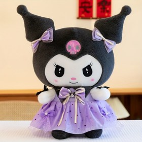 Resim Sanrio Kuromi Tül Etekli Peluş Oyuncak Bebek, Karakter Yastık, Doğum Günü Hediyesi, Dekorasyon Oyuncuğu 