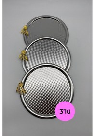 Resim 3'lü Japon Güllü Yuvarlak Gümüş Çay Ve Kahve Sunum Tepsisi 22cm 