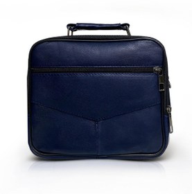 Resim Westbag Erkek Siyah Yatay Model Çelik Kasalı Hakiki Deri El Ve Omuz Çantası Orta Boy Lacivert 