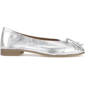 Resim Ziya, Hakiki Deri Kadın Babet 1511033z2145 Silver 1511033z2145 982 Silver Gümüş 