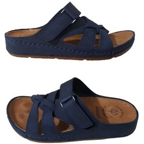 Resim Mulex Lacivert Kadın Ortopedik Şık Günlük Terlik Lacivert 
