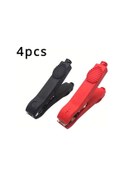 Resim Chuangyinshop 4 Adet 35a Kapasiteli Yüksek Güçlü Timsah Klips Kırmızı Siyah Saplı 