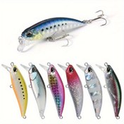 Resim Yüzen Minnow Balıkçılık Yem - Gerçekçi 3 Treble Kancalar, Canlı Çok Renkli Tatlı Su/ Tuzlu Su Yem, Tatlı Su Minnowları, Alabalık, Kerevit ve Tatlı Su Balıkçılığı İçin, Tatlı Su Balıkçılığı Yemleri, Gerçekçi Balık Yem, Keskin Treble Kancalar 