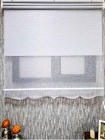 Resim Bbb Gümüş Simli Çift Mekanizmalı Tül Ve Stor Perde Gri Tsr3001 001 