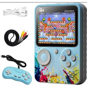 Resim G5 Retro 3 Inç Elde Taşınabilir Oyun Konsolu Tv Bağlanabilir Dahili 500 Klasik Oyun Desteği 