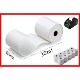 Resim Matbaalife Termal Pos ve Adisyon Rulosu,Termal Yazıcı Kağıdı,Termal Bilgi Fişi 80 Mm X 30 Mt (2 Paket) 20 Adet 