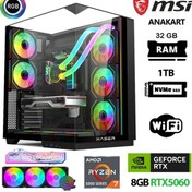 Resim Xaser Queen X1 R7-5700X 32 GB 1 TB M.2 NVMe SSD 8 GB RTX5060 Free Dos Masaüstü Oyuncu Bilgisayarı 