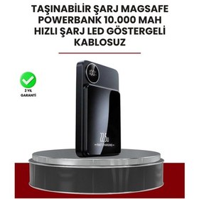 Resim Gerçek Zamanlı Güç Göstergeli Manyetik Usb-c Taşınabilir Powerbank 