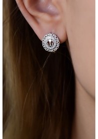 Resim Papatya Silver 925 Ayar Gümüş Rodyum Kaplama Kelebek Desenli Klipsli Kadın Küpe 