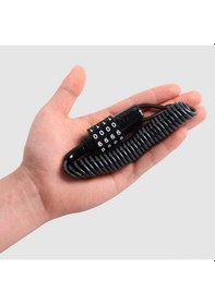 Resim Qingmipy 1.8 Metre Kilitli Motosiklet-scooter Kask Koruması: Hafif, Taşınabilir Çelik Tel Antifantezi Kombinasyon Kilit Siyah 